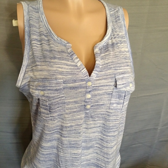Sonoma blue and white heathered tank top sz L - Picture 3 of 7